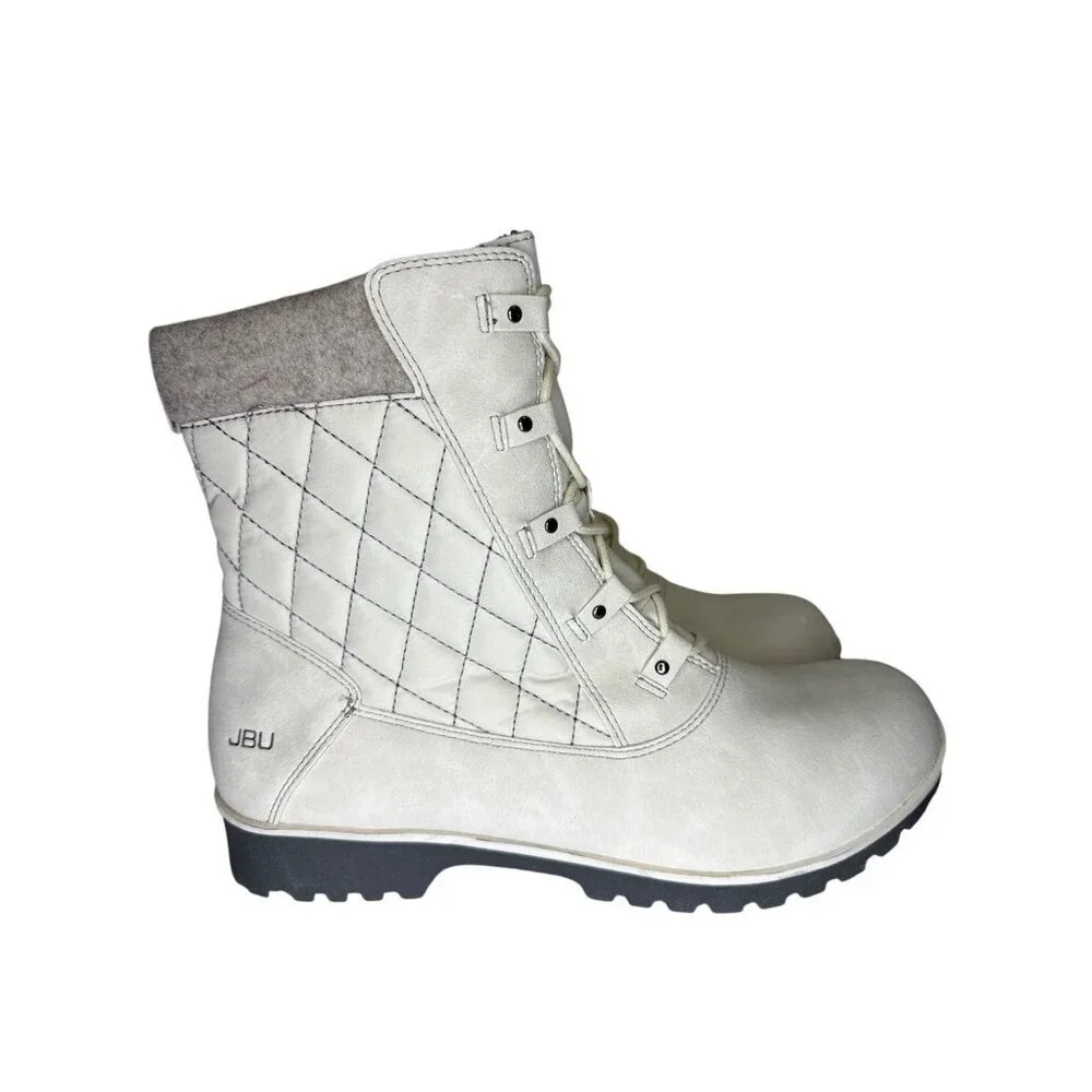 JBU Jambu Summit Women's Boots Waterproof White Lined Quilted Winter Size 11 NIB
